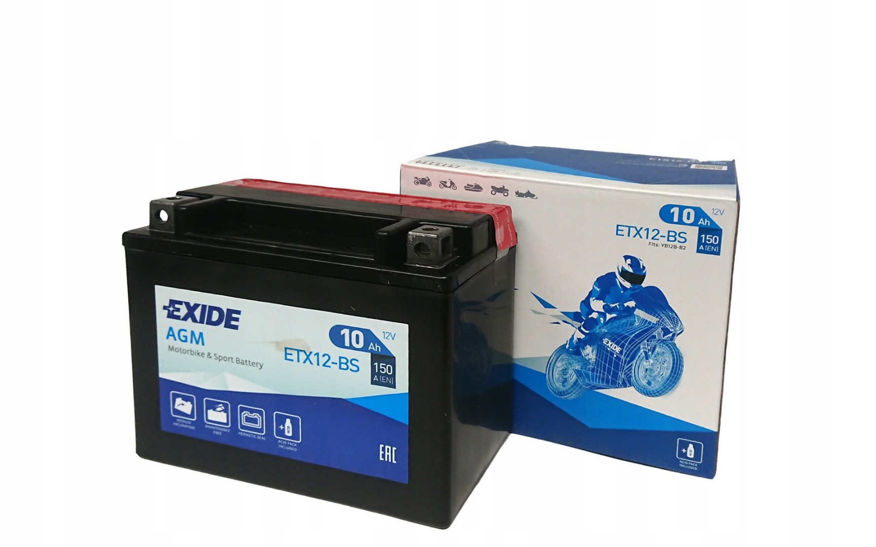 Мото аккумулятор Exide AGM ETX12-BS