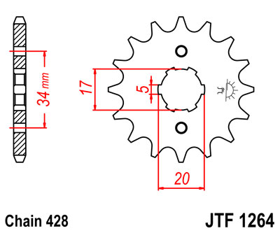 JTF1264.16 Звезда ведущая 16 зубов