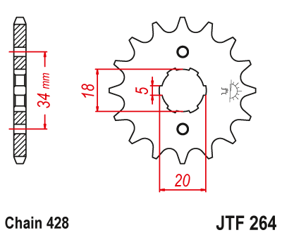 JTF264.15 Звезда ведущая 15 зубов