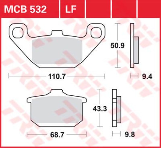 TRW LUCAS Тормозные колодки MCB532