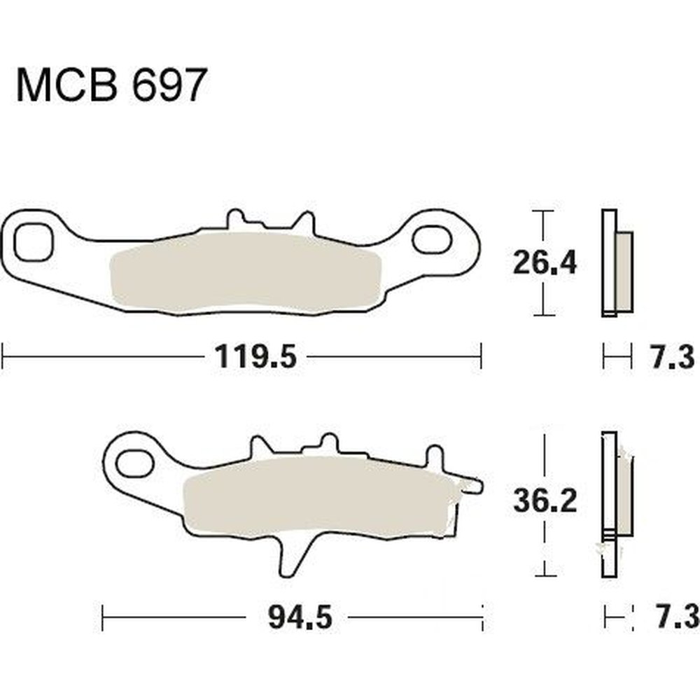 TRW LUCAS Тормозные колодки MCB697SI