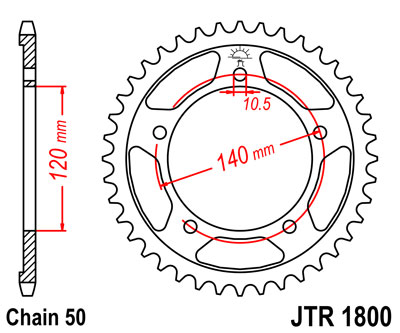 JT звезда задняя JTR1800.42