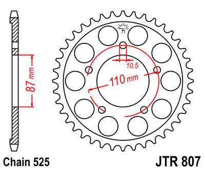 JT звезда задняя JTR807.44