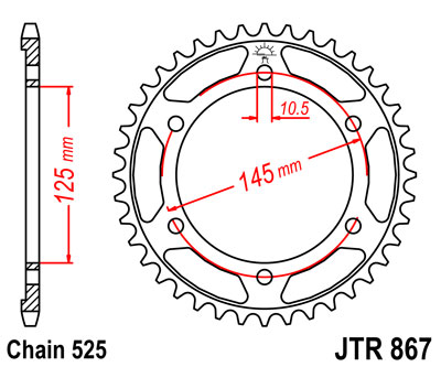 JT звезда задняя JTR867.42