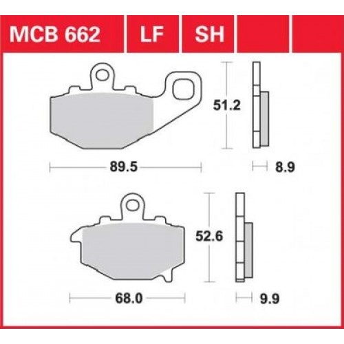 TRW LUCAS Тормозные колодки MCB662