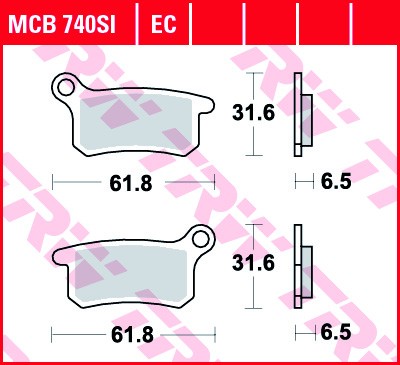 TRW LUCAS Тормозные колодки MCB740SI