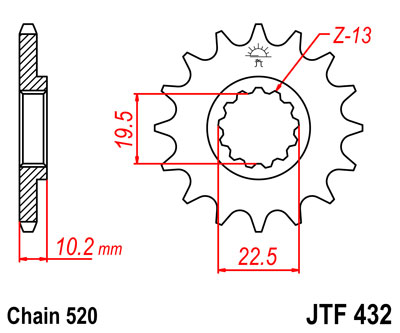JTF432.15SC Звезда ведущая 15 зубов