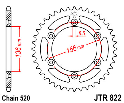 JT звезда задняя JTR822.43
